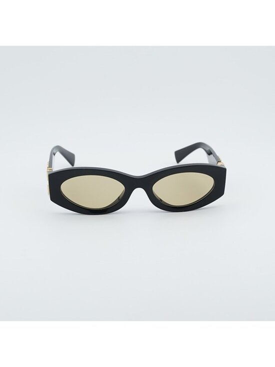 Miu Miu MU11WS 16K10R Women Sunglasses Black Oval Frame, Yellow Lenses main image 9